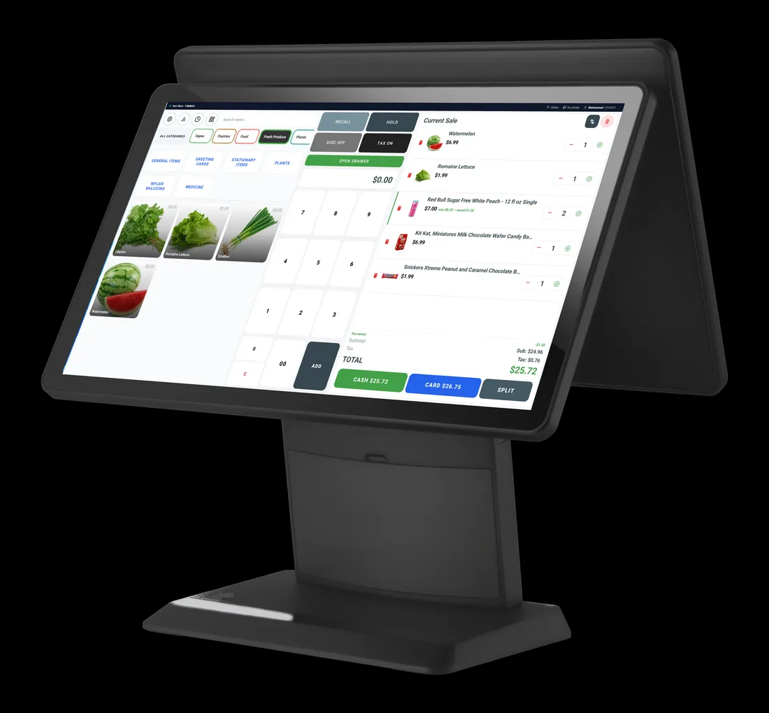 The SleetPOS dual-screen register